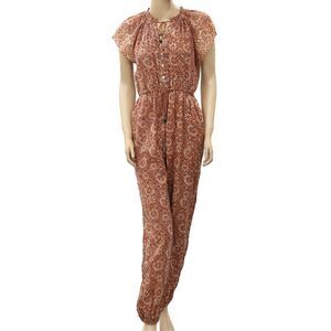 Ulla Johnson Terra Floral Printed Jumpsuit Dress Resort Flutter Sleeves S 208563